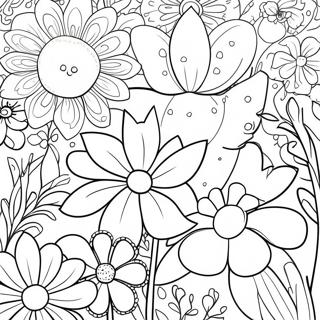 Whimsical Flowers In The Secret Garden Coloring Page 61604-49409