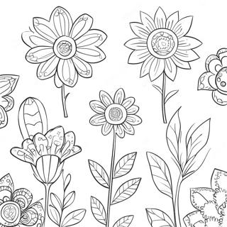 Whimsical Flowers In The Secret Garden Coloring Page 61604-49412