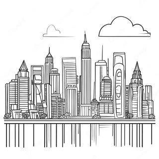 Colorful City Skyline Coloring Page 61614-49417