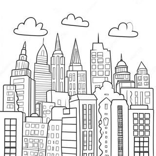 Colorful City Skyline Coloring Page 61614-49418