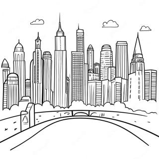 Colorful City Skyline Coloring Page 61614-49419