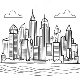 Colorful City Skyline Coloring Page 61614-49420