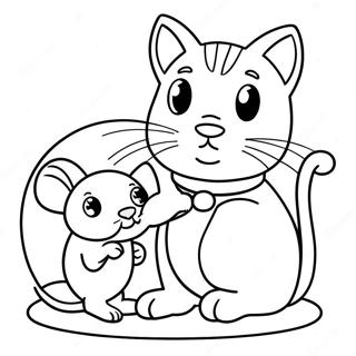 Cat And Mouse Coloring Page 61653-49440