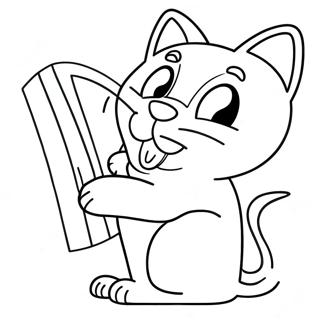 Playful Cat And Mouse Coloring Page 61654-49442