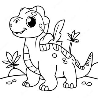 Cute Preschoolers Dinosaur Coloring Page 61674-49467