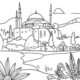 Traditional Turkish Landscape Coloring Page 61704-49477