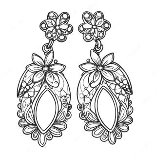 Sparkling Earrings Coloring Page 61724-49493