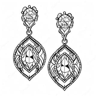 Sparkling Earrings Coloring Page 61724-49494