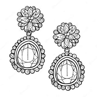 Sparkling Earrings Coloring Page 61724-49495