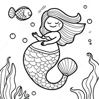 Pregnant Mermaid Underwater Scene Coloring Page 61733-49506