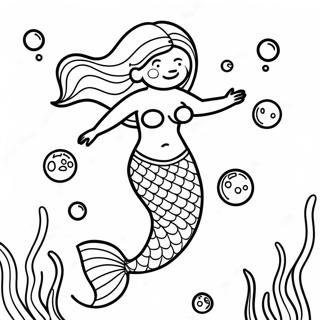 Pregnant Mermaid Underwater Scene Coloring Page 61733-49507