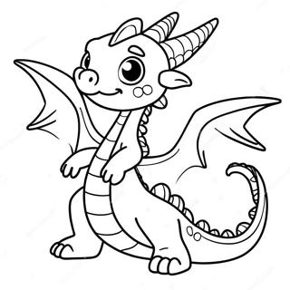 Cute Wish Dragon Flying Coloring Page 61744-52953