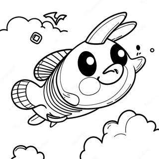 Bullet Bill Flying Through The Sky Coloring Page 61754-49517