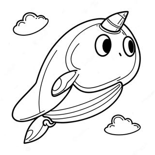 Bullet Bill Flying Through The Sky Coloring Page 61754-49520