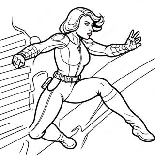 Black Widow In Action Coloring Page 6177-5041