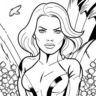 Black Widow In Action Coloring Page 6177-5042