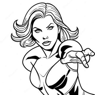 Black Widow In Action Coloring Page 6177-5043