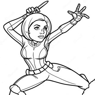 Black Widow In Action Coloring Page 6177-5044