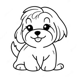 Cute Havanese Puppy Coloring Page 61784-49543