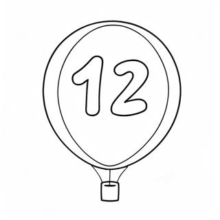 Colorful Number 12 Balloon Coloring Page 61794-49549