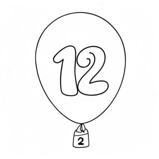 Colorful Number 12 Balloon Coloring Page 61794-49550