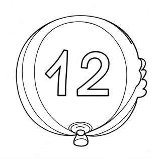 Colorful Number 12 Balloon Coloring Page 61794-49551