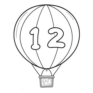 Colorful Number 12 Balloon Coloring Page 61794-49552