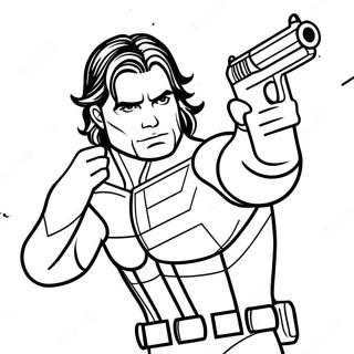 Bucky Barnes In Heroic Pose Coloring Page 61814-49565