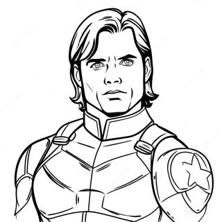 Bucky Barnes In Heroic Pose Coloring Page 61814-49566