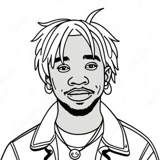 Lil Uzi Vert With Colorful Hair Coloring Page 61824-49573