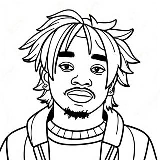 Lil Uzi Vert With Colorful Hair Coloring Page 61824-49574