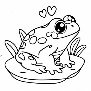 Cute Sweet Frog In A Pond Coloring Page 61844-49595