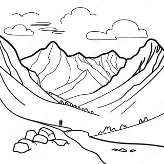 Beautiful Swiss Alps Coloring Page 61864-49606