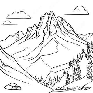 Beautiful Swiss Alps Coloring Page 61864-49607