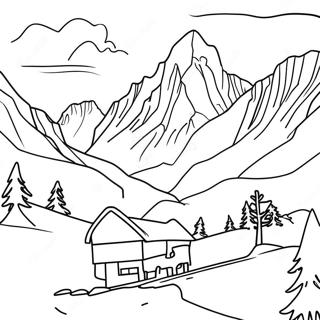 Beautiful Swiss Alps Coloring Page 61864-49608