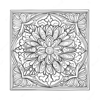 Islamic Art Geometric Patterns Coloring Page 61873-49610