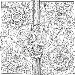 Islamic Art Geometric Patterns Coloring Page 61873-49612