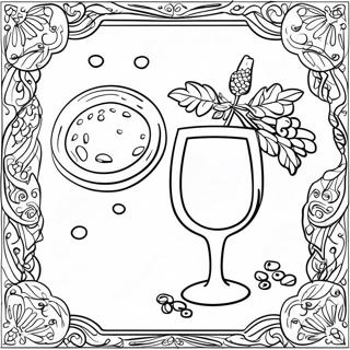 Matzah And Wine Coloring Page 61894-49631