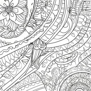 Colorful Scarf Patterns Coloring Page 61913-49643