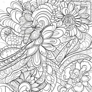 Colorful Scarf Patterns Coloring Page 61913-49644