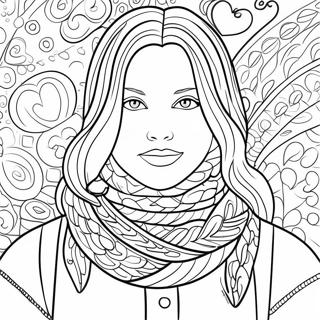 Cozy Knitted Scarf Coloring Page 61914-49645