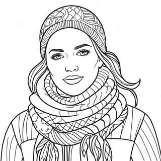 Cozy Knitted Scarf Coloring Page 61914-49646