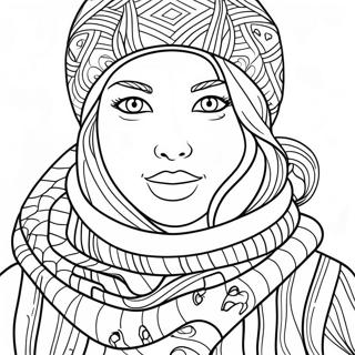 Cozy Knitted Scarf Coloring Page 61914-49648