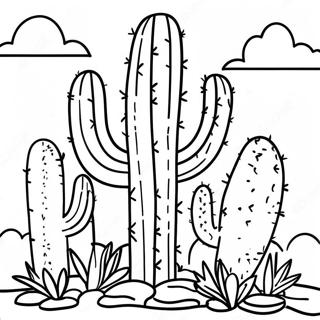 Colorful Southwest Cactus Coloring Page 61924-49654