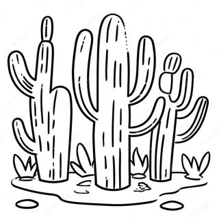 Colorful Southwest Cactus Coloring Page 61924-49655