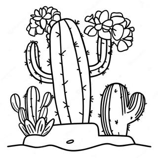 Colorful Southwest Cactus Coloring Page 61924-49656