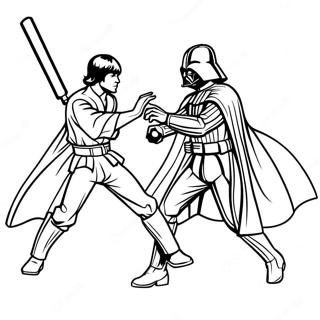 Luke Skywalker Vs Darth Vader Coloring Pages