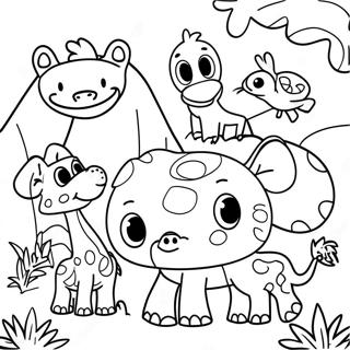 Colorful Jungle Junction Animals Coloring Page 61994-49708