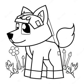 Cute Minecraft Wolf With Flowers Coloring Page 62014-49726