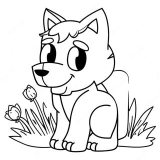 Cute Minecraft Wolf With Flowers Coloring Page 62014-49728